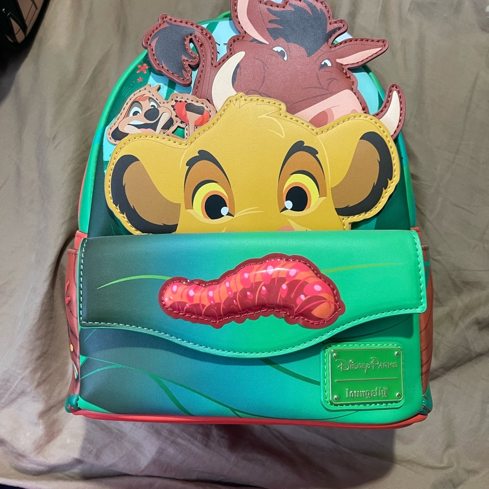 Disney Green and Red Lion King Kids Backpack